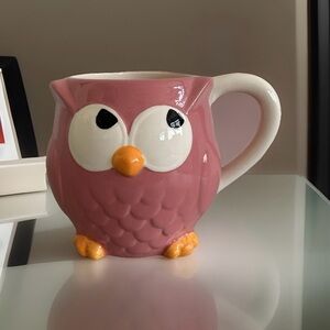 Pink Owl Ceramic Mug - Cute Home Accent